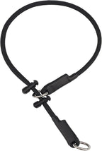 Martingale Dog Collar, 5/16” High-Strength Nylon Rope Slip Collar with Spring-Loaded Adjustable Stopper for Small, Medium & Large Dogs(Black, 22 inch with 2 stoppers)