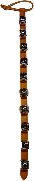 Warner Arctic Sleigh Bells Decorative Leather Strap Door Bells USA (28" with 10 Bells, Tan Leather with Silver Bells)