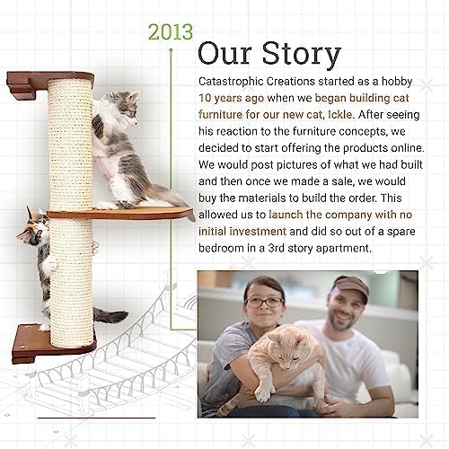 Catastrophic Creations Cat Bridge 50" Wall-Mounted Cat Play and Lounge Bridge - Ideal Climbing Toy and Cat Tree Alternative for Pets