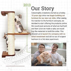 Catastrophic Creations Cat Tree with Hammock Perch – Mounting Wall Cat Shelves w/Canvas Fabric – Bamboo Wood Cat Tree Floating Steps – Lounger & Climber Cat Trees – Modern Cat Furniture