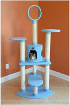 Maykoosh Cat Tree 65 Inch Multi-Level Tower with Scratching Posts & Condo - Sky Blue
