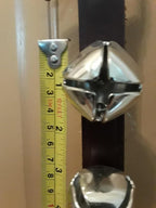 Warner Arctic Sleigh Bells Decorative Leather Strap Door Bells USA (15" with 5 Bells, Black Leather with Brass Bells)