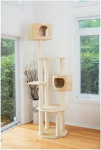 Maykoosh Cat Tree with Five Levels & Two Condos - Solid Wood Pine Cat Tower