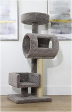 Asian Climber Cat Tree - 48" H x 24" W x 18" D, Features Sisal-Wrapped Posts for Scratching and Elevated Perch for Cat Relaxation, Perfect for Active Indoor Cats and Stylish Home Decor