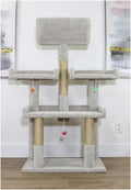Fresh Trees 56" Extra Large Spacious Tree 56" H x 30" W x 24" D Extra Large Cat Tree with Multiple Platforms and Scratching Posts for Active Cats