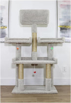 Fresh Trees 56" Extra Large Spacious Tree 56" H x 30" W x 24" D Extra Large Cat Tree with Multiple Platforms and Scratching Posts for Active Cats