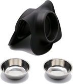 Pet Deluxe Dog Bowls Stainless Steel Bowls with No Spill Skid Resistant Silicone Mat, 24oz 48oz Dog Food and Water Bowl Set Feeder for Small Medium Large Size,Dogs,Cats Pets Puppy Dish
