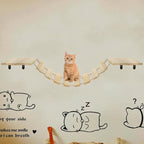 Handcrafted Wooden Cat Climber Tree with Wall Mount Perch, Bridge & Ladder