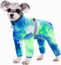 Dog Coat, Tie Dye - Blue Polar Fleece Jumpsuit for Small Medium Dogs, Winter Jacket, Reflective Onesies, Full Body Vest, Four-Legged Warm Clothes