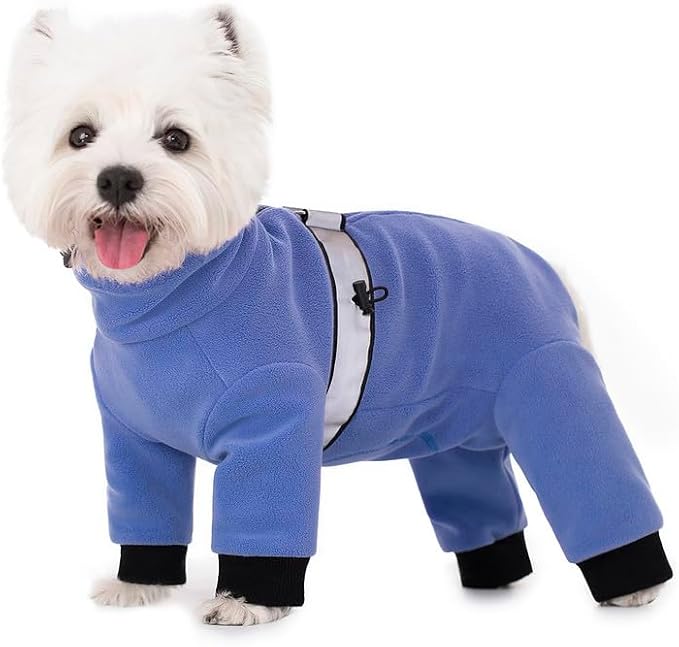 Polar Fleece Dog Pajamas Bodysuit - Small to Medium Dogs, Winter Jacket & Sweater for Small Dogs, Four-Legged Warm Clothes