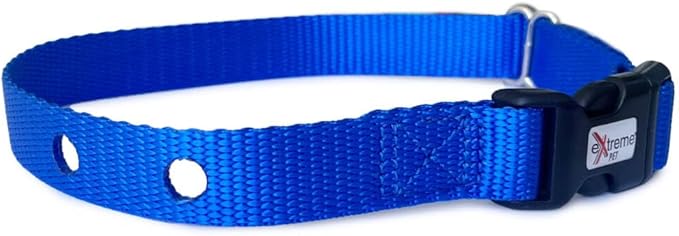 Heavy Duty Nylon Replacement Dog Collar Strap - Compatible with Nearly All Brands and Models of Underground Electric Dog Fences and Training Receivers - Blue