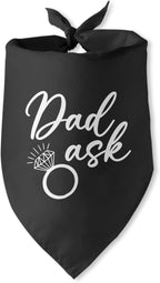 Dad Asked Dog Bandana Engagement Gifts for Couples Announcement Wedding Photo Prop Pet Scarf Accessories for Pet Dog Lovers Gifts