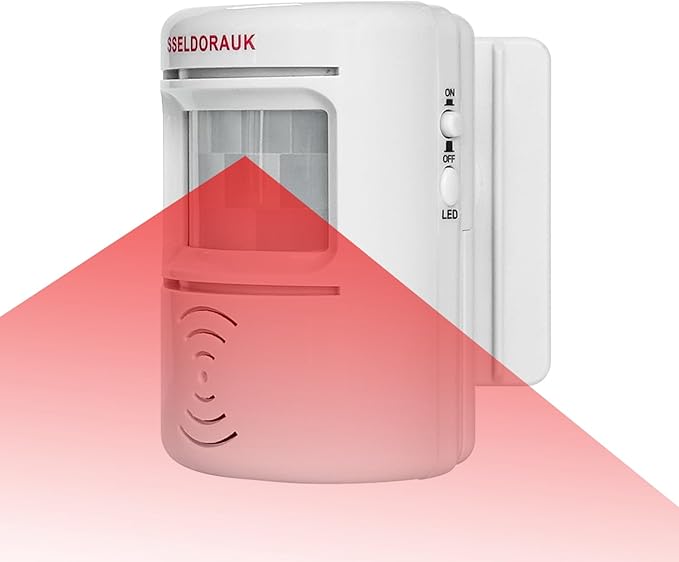 S SELDORAUK PIR Motion Sensor Door Bell Shop Visitor Alert Chime Dingdong Welcome Alarm Burglar Motion Detector