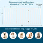 PETMAKER Pet Gate – Dog Gate for Doorways, Stairs or House– Freestanding, Folding, Accordion Style, Wooden Indoor Dog Fence (24-Inch, White)