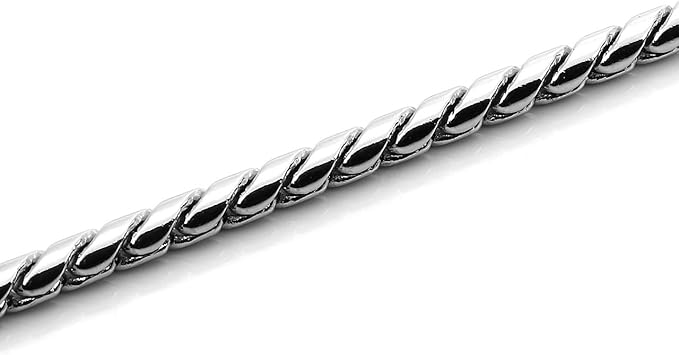 Mogoko Stainless Steel Dog Choke Chain Collar, Puppy Metal Snake Chain Pet Show Slip Collar Choker for Training Walking (Silver;16.0"*3.0mm)