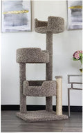 Cat Tree Real Wood Multi-Level Tower Scratching Posts Large Cats