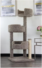 Cat Tree Real Wood Multi-Level Tower Scratching Posts Large Cats