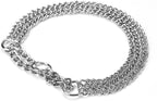 Silver Chain Dog Choke Collars for Large Dogs,Heavy Duty Metal Slip Choke Collar Martingale Collars Training Triple Row Chains Choker Collar for Small Medium Large Dog, D3mm