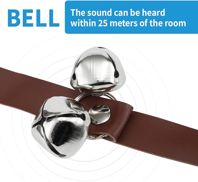 Leather Door Bells for Dogs Potty Doorbells for Dogs Training Dog Buttons for Communication Dog Training Bell Pet Supplies (Brown)