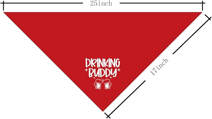 Dog Bandana, Red, 25 x 17 inches, Flannel, Geometric Pattern, Comfortable, Lightweight, V-Neck, 14 inches Neck, All Dog Sizes, Casual Style, Perfect for Daily Wear & Gifts