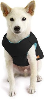 Gooby Dog Vest, Black, Large - Water Resistant Fleece Jacket with Dual D Ring Leash - Warm Winter Coat for Small & Medium Dogs