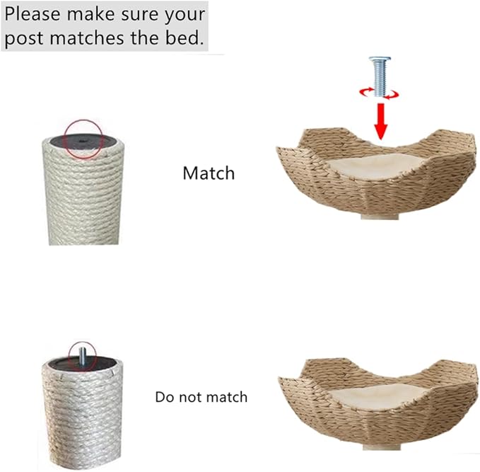 SHENGOCASE 2-Pack 18" Large Cat Tower Tree Add ons Accessories Replacement Part Basket Bed, Handwoven Wicker Rattan Nest Bowl with Soft Cushion
