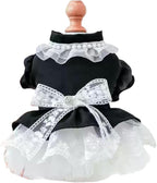 Furbabycare® Elegant Sweet Fashion Puppy Dog Blingbling Princess Skirt Pet Dog Lace Cake Camisole Tutu Dress H-Black X-Small