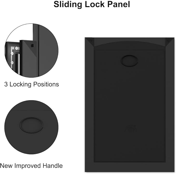[MAVRICPOWER] Aluminum Medium Dog Door for Door, Doggie Door with 2 Sliding Lock Panels for Exterme Weahter, Pet Door for Small Dogs Up to 30 lbs