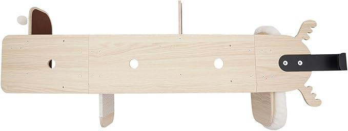 Door Hanging Cat Tree 4 Tier, Wooden Door Mounted Vertical Cat Climbing Scratching Frame 4.92ft Height 9.8in Width Space Saving Cats Shelf 20-25kg Load (Light Wood + Brown, with Cat Nest)