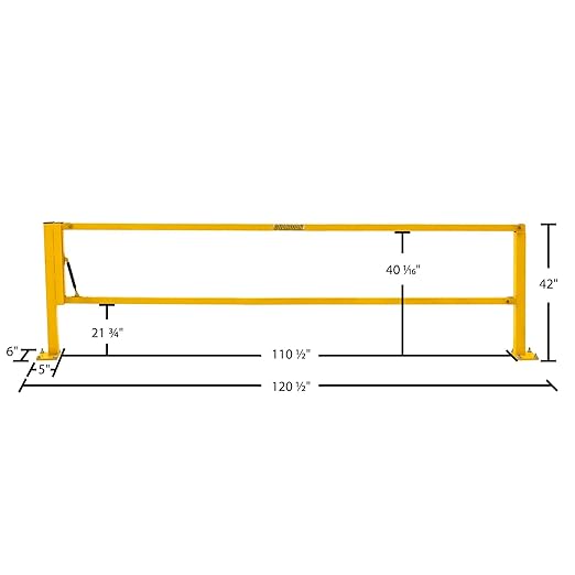 10' Dock Door Gate, OSHA-Compliant Safety Barrier, Loading Bay Fall Hazard Protection, Openings Up to 118" W, Counterbalanced, Indoor Use, Guardian
