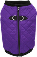 Gooby Fashion Vest Dog Jacket - Violet, Medium - Warm Zip Up Bomber Vest with Dual D Ring Leash - Winter Water Resistant Small Dog Sweater