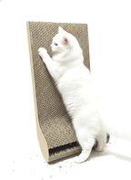 Interactive Cat Scratching Board with Ball Track, Corrugated Cardboard Cat Activity Pad, Random Edge Design