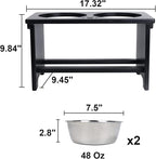 HTB Elevated Dog Bowls,Raised Dog Bowl Stand with 2 Stainless Steel Bowls,Elevated Raised Dog Bowls for Large Medium Small Sized Dogs