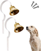 GoldTiger Dog Doorbell,Fixed Metal Dog Doorbell,Dog Bell for Door Potty Training,Bell for Dogs to Ring to go Outside,Manual Assemble Wall Mounted Dog Door Bell (2Pack White)