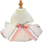 Furbabycare® Elegant Sweet Fashion Puppy Dog Blingbling Princess Skirt Pet Dog Lace Cake Camisole Tutu Dress Q-Apricot X-Small