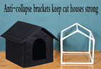 Outdoor Cat House Cat House for Outdoor and Indoor Use - Waterproof Shelter for Cats, Dogs, and Feral Animals (Black cat House, Large)