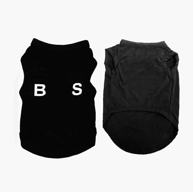 2Pack Dog Security Costume Cotton Dog Shirt for Small Dog Boy Pet Clothes Security Puppy Black Vest T-Shirts Cat Top Tee Breathable Stretchy