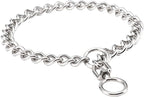 SGODA Chain Dog Training Choke Collar with Swivel, Stainless Steel, 22in, 3.5mm