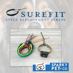 Sparky Pet Co - Surefit ECollar Replacement Strap - Bungee Dog Collar - Waterproof - Adjustable - Secure Nexus Wheel Lock - for Electronic Training & Invisible Fence Systems - 1" (Reflective Red)