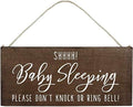 Baby Sleeping Wood Sign for Front Door Decorations Hanging - Please Do Not Knock or Ring Bell Plaque for Home Decor 10inch x 5inch (XXQ012)
