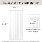 Lumizone Extra Tall Cat Gate Extension Kit 61.02" High Pressure Mounted 2025 New 29.52" Extra Wide 1.37" Gap No Drilling Tall Pet Gate for Dogs (White, 61.02" H x 29.52" W, Extension)