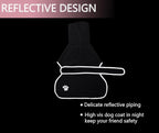 Geyecete Dog Winter Coat Geyecete Greyhound Raincoat Fabric with Lamb Velvet Inside Outdoor Dog Apparel with Adjustable Bands for Medium, Large Dog-Black-L