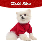 KOOLTAIL Dog Hoodie for Large Medium Small Dogs,Soft and Warm Pet Sweater with Leash Hole and Pocket Boy Girl,Puppy Fall Winter Jacket Clothes,French Pitbull Cold Weather Coat Sweatshirt,Red XL/XXL