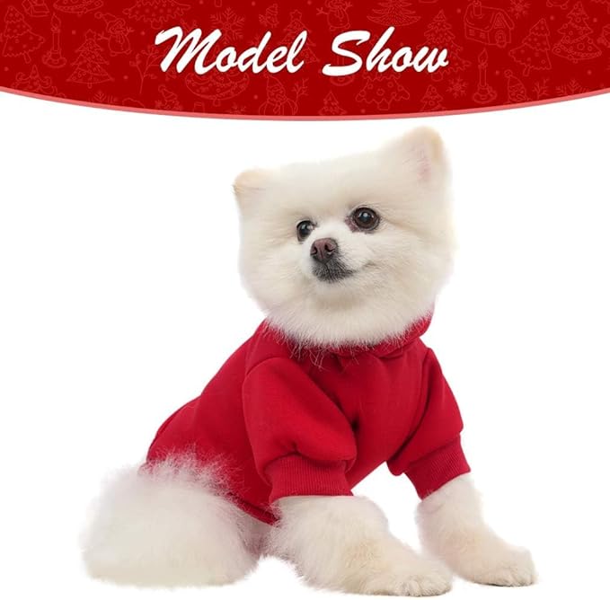 KOOLTAIL Dog Hoodie for Large Medium Small Dogs,Soft and Warm Pet Sweater with Leash Hole and Pocket Boy Girl,Puppy Fall Winter Jacket Clothes,French Pitbull Cold Weather Coat Sweatshirt,Red XL/XXL
