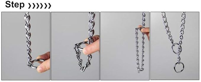 SGODA Chain Dog Training Choke Collar with Swivel, Stainless Steel, 26in, 4.0mm