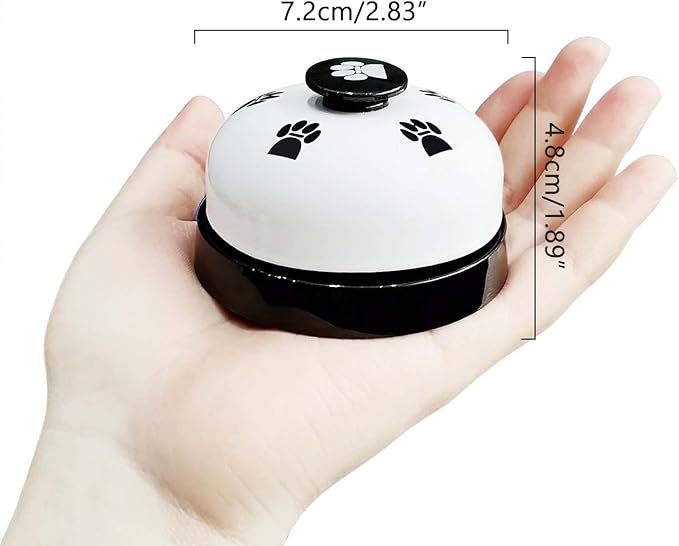 Pet Training Bell, 1 Pack Call Bell for Dog or Cat, 2.83 Inch Diameter with Metal Construction, White