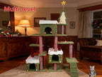 Cat Tree Tower for Indoor Cats, 52.4L x 13.4W x 74.5H Inches, All Breed Sizes, Climbing and Cuddling, Particle Board, Floor Mount, Christmas