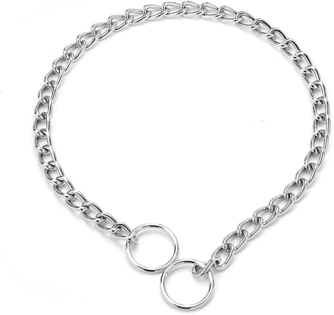 Silver XXS Chain Collar for Dogs Metal Link Training Collar Pet P Slip Puppy Martingale Collars for XXS XS Medium Large Big XL Breed Dogs XXS