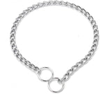 Silver Small Dog Chain Collar Metal Dogs Link Training Collar Pet P Slip Puppy Martingale Collars for XXS XS Medium Large Big XL Breed Dogs XS