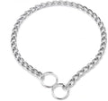 Silver Small Dog Chain Collar Metal Collar Slip P Dogs Link Training Puppy Martingale Collars for XS Small Medium Large Big XL Breed Dogs S